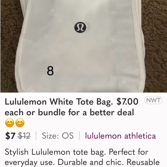 Lululemon White Tote Bag, going fast. - Picture 1 of 1